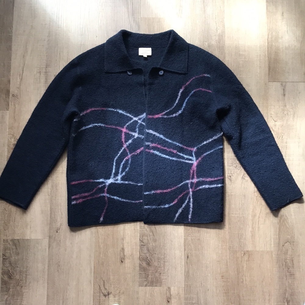 Open front wool cardigan